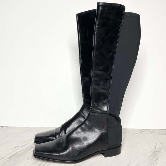 Vince Camuto Labrina Black Leather Square Toe Tall Boot 9M - Picture 1 of 13